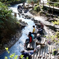 大湯沼川天然足湯