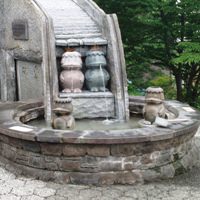 かっぱ家族の願かけ手湯